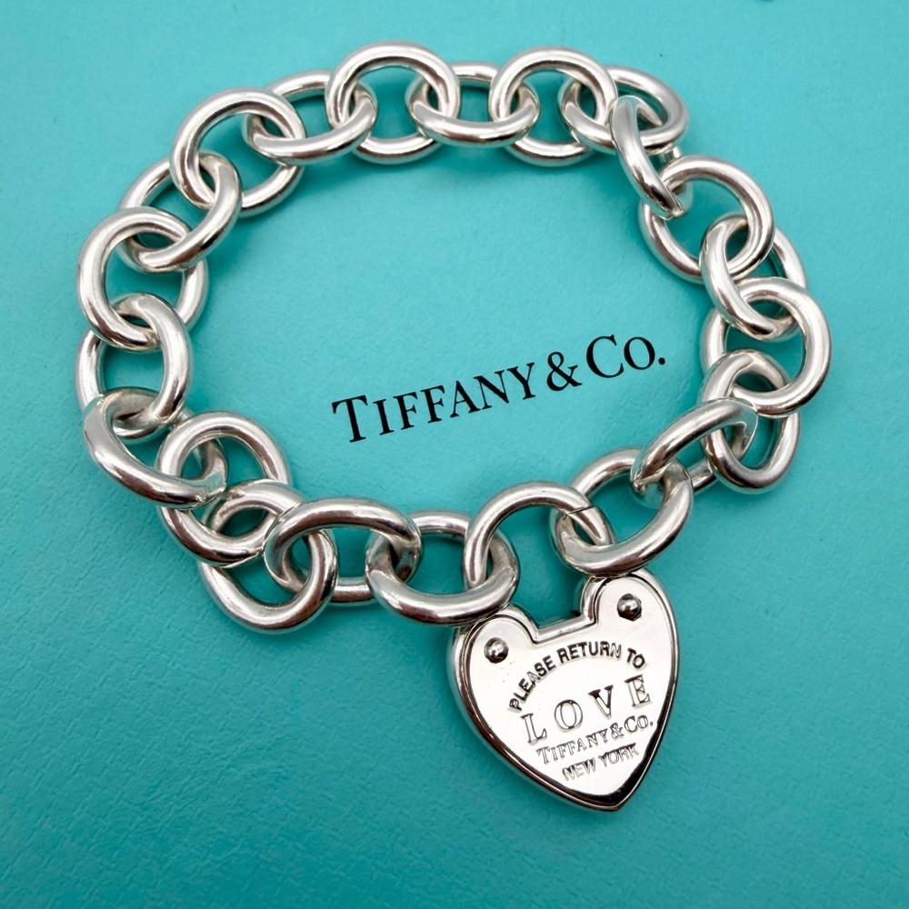 Tiffany & Co. approx 8” return to love lock bracelet in sterling silver - Picture 2 of 9